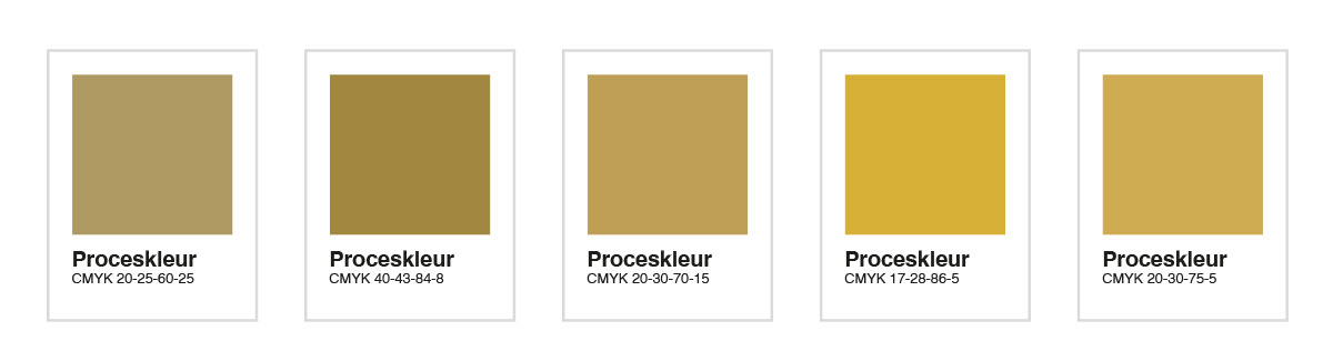 CMYK kleurcode goud